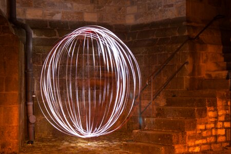 Light ball stairs night