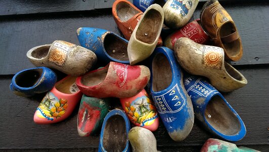 Holland dutch wooden shoes photo
