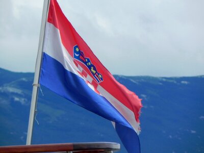 Flutter wind croatian flag photo