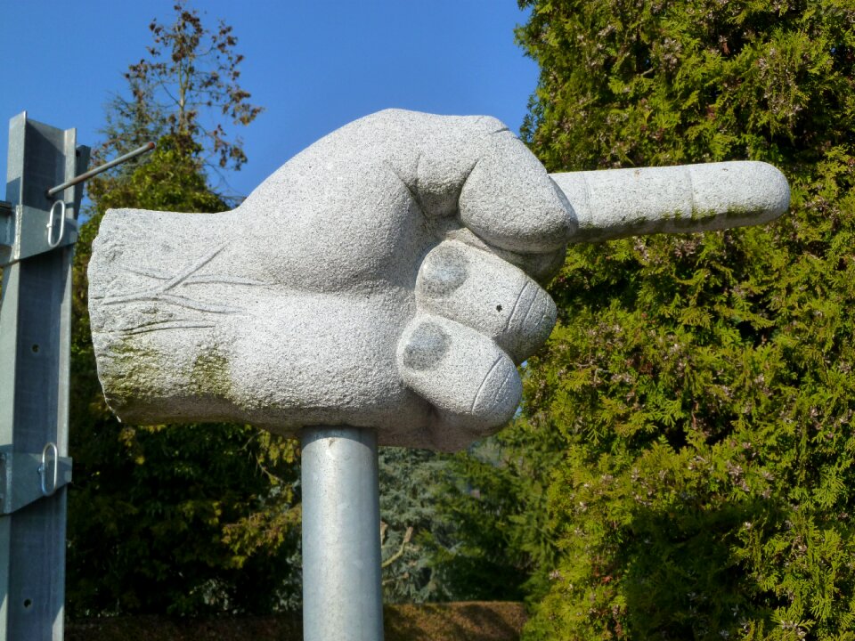 Direction concrete hand
