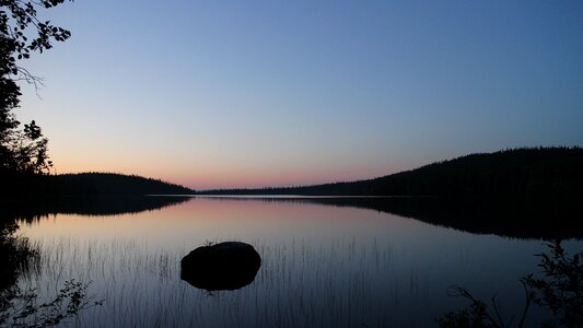 Reflection sunset landscape summer