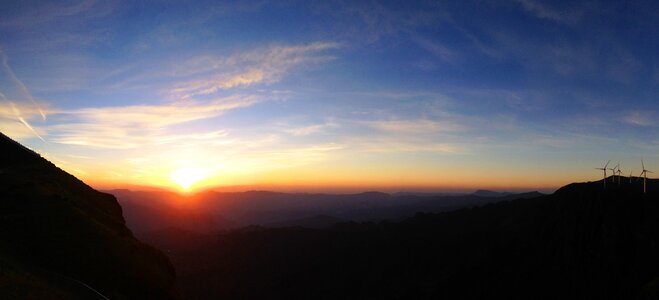 Plateau sunrise windmill