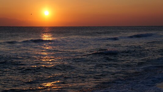 Sunset glow sea island