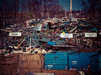 Recycling metal junkyard photo