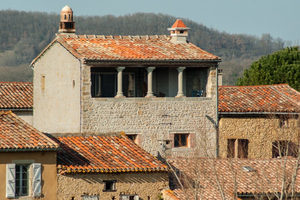 Village tiled roofs medieval villages