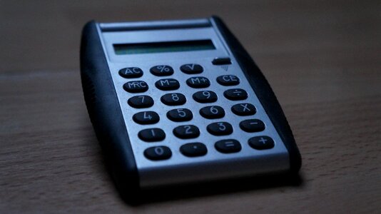 Calculator grey oblique