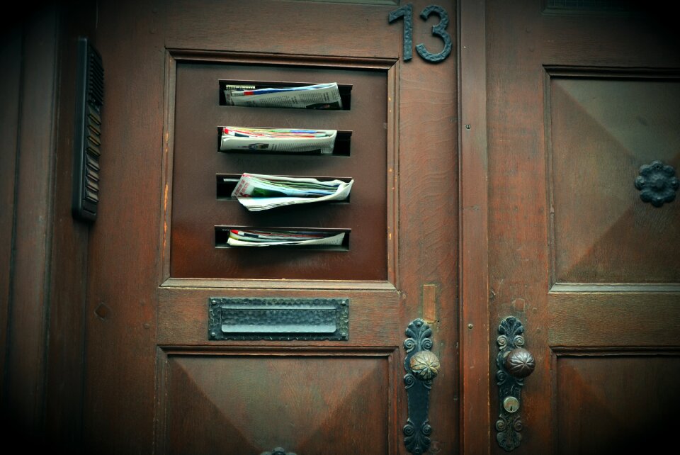 Mailbox house entrance old door