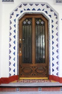 City street wooden door photo