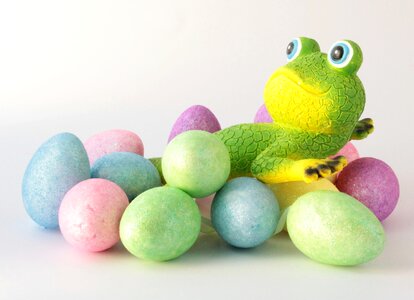 Colorful happy easter decoration photo