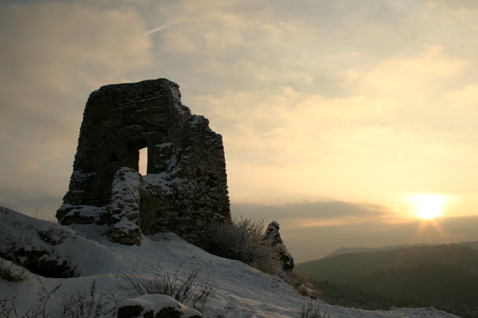 Nature stone snow