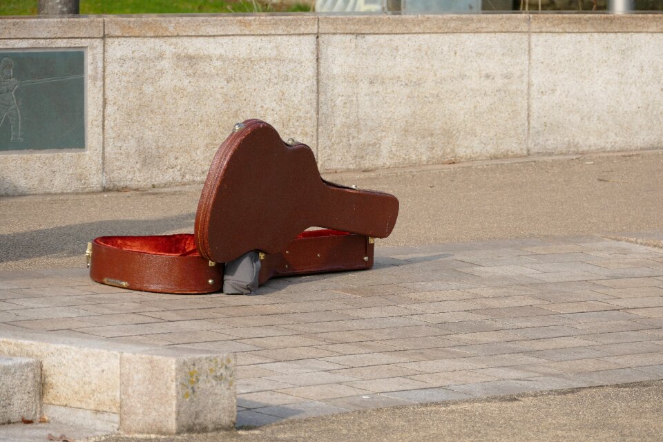 Music guitarist outdoors photo