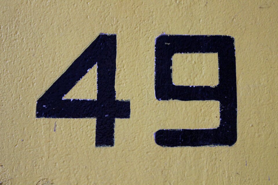 Numbers texture yellow