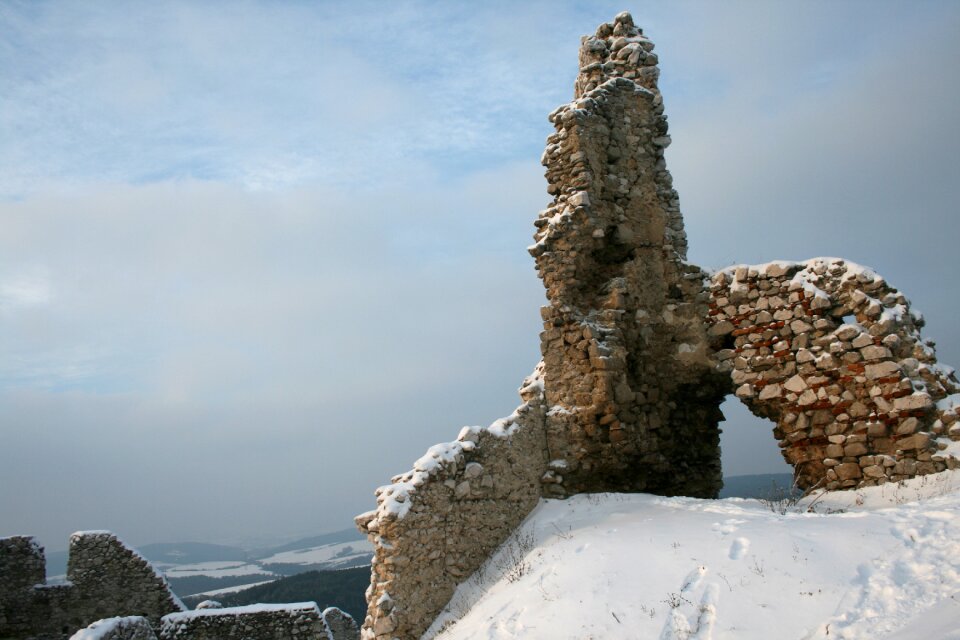 Nature stone snow