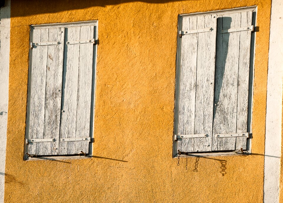 Windows colorful houses facade
