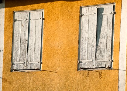 Windows colorful houses facade