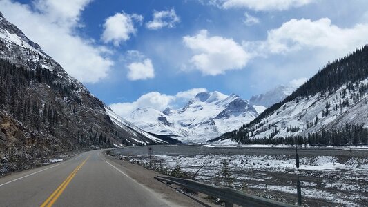 Landscape mountain road icefields