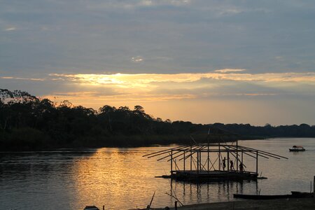Sunset loretuyaco river nariño port