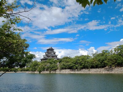 Hiroshima castle sunny cloud