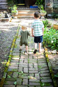 Family walk rustic