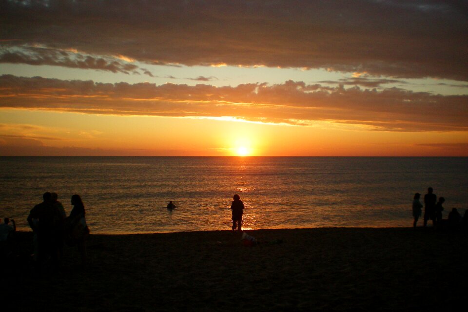 Sky ocean beach photo