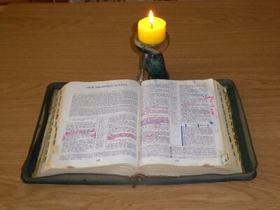 Pitched holy scripture notes photo