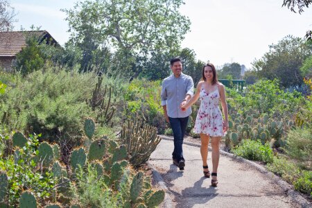 Walking romance loving couple