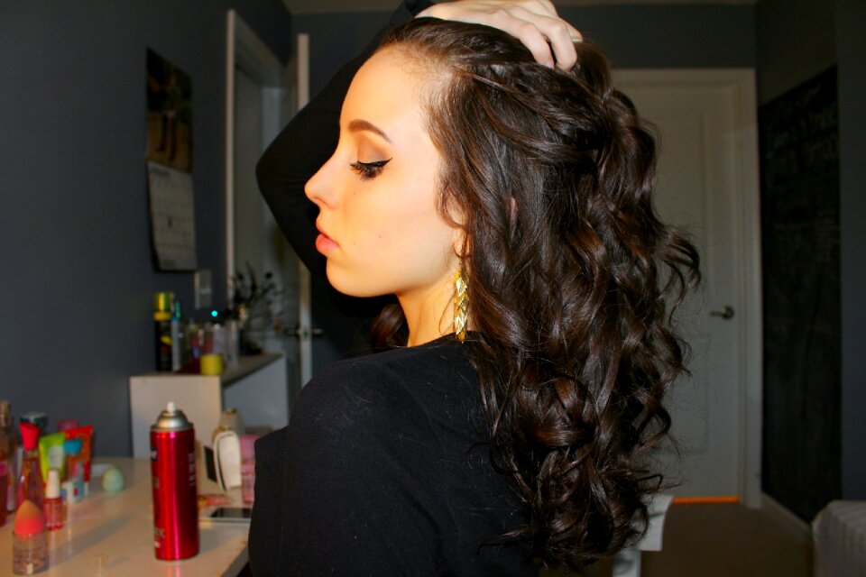 Female model beauty hair