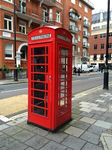 Telephone booth phone london photo
