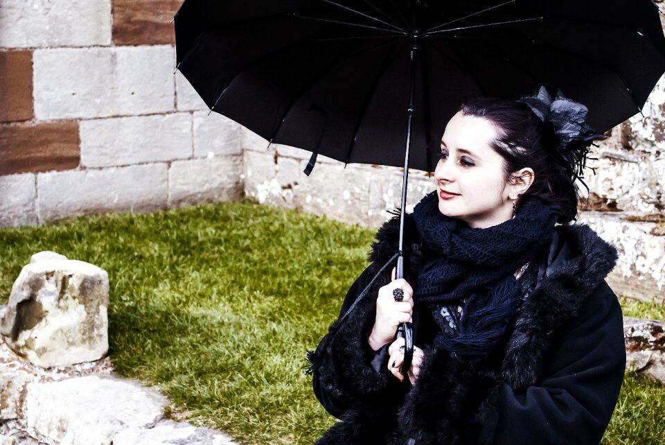 Umbrella woman whitby goth weekend
