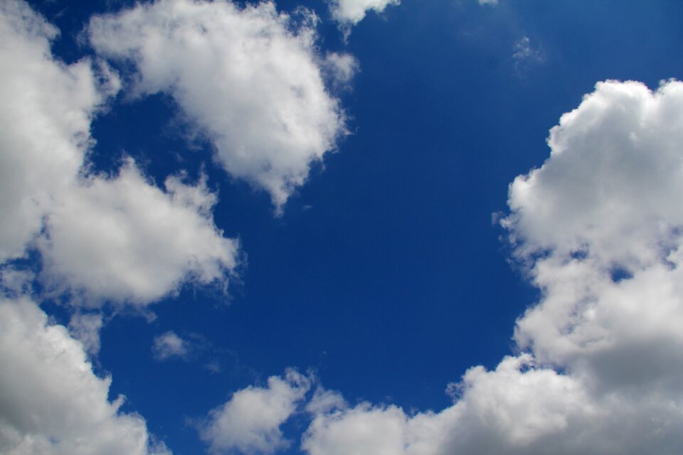 Cloudy summer blue sky clouds photo