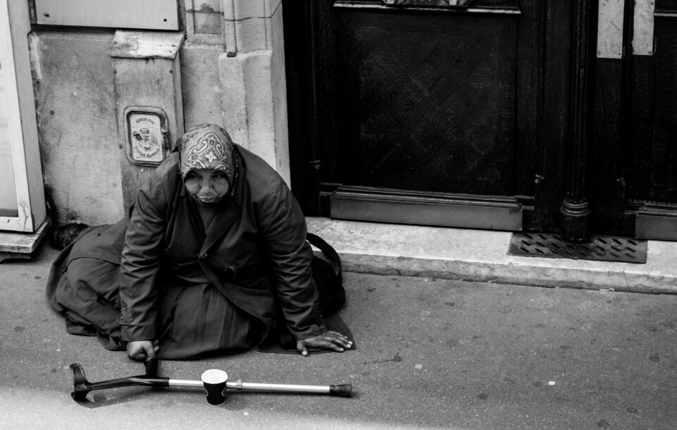 Paris street black and white
