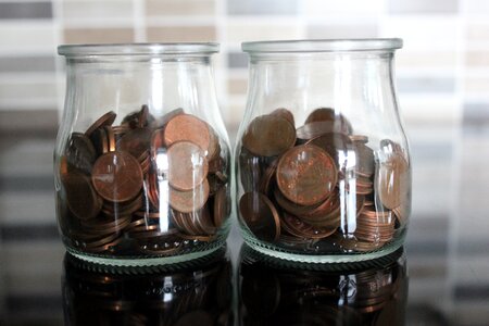 Money glass cup