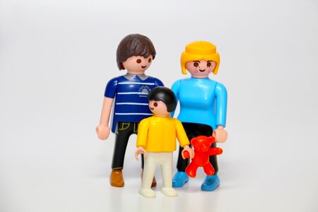 Family play teddy bear