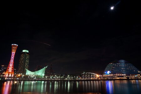 Night view umeda kobe tower photo