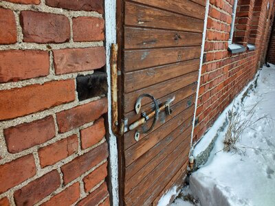 Lock brick walls doorway photo