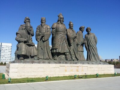 Statue mongolia genghis khan photo