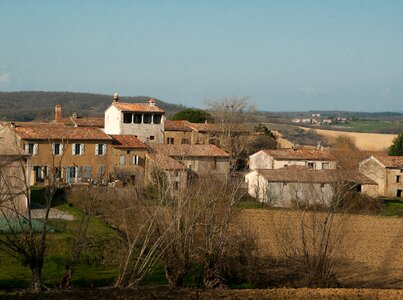 Tiled roofs hills south of france photo