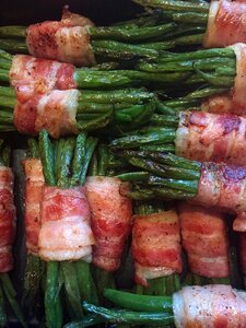 Close up bacon beans