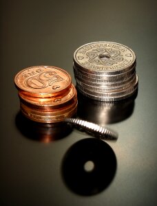 Coins currency still life