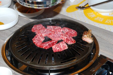Raw meat grilled marbling photo