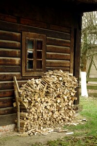 Firewood pile of wood logs photo