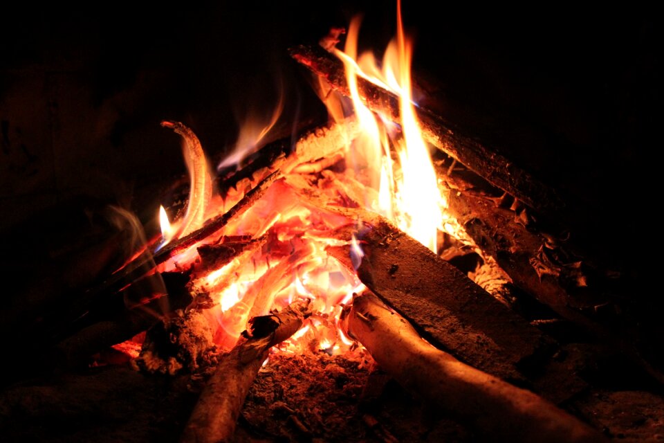 The stake fireplace fire