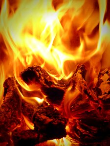 Hot heat wood fire photo