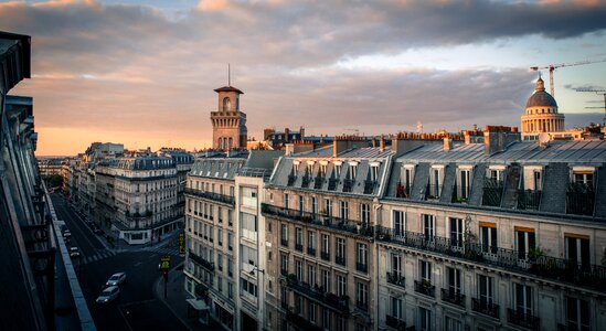 Architecture roofs evening