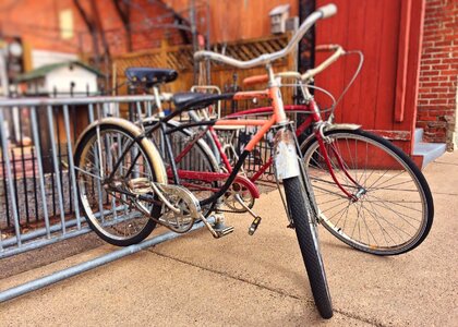 Vintage wheels brown bike