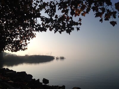 Sunrise autumn lake balaton