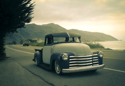 Ocean vintage beach vintage cars