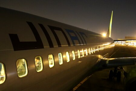 Jin air night plane airport