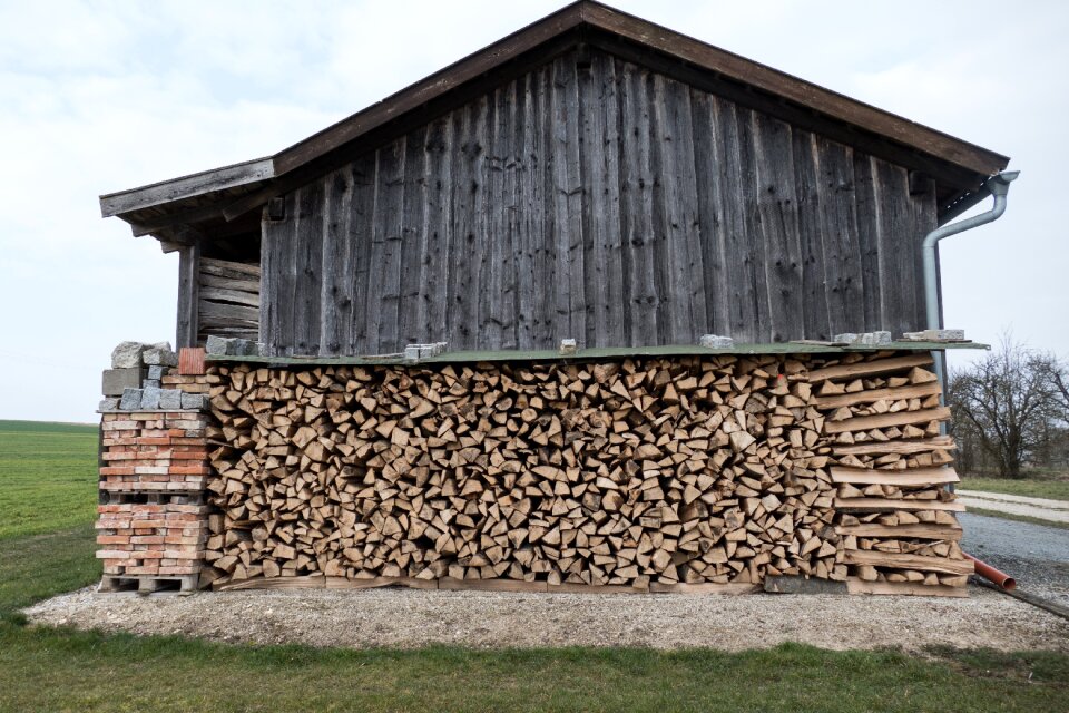 Log cabin wood firewood