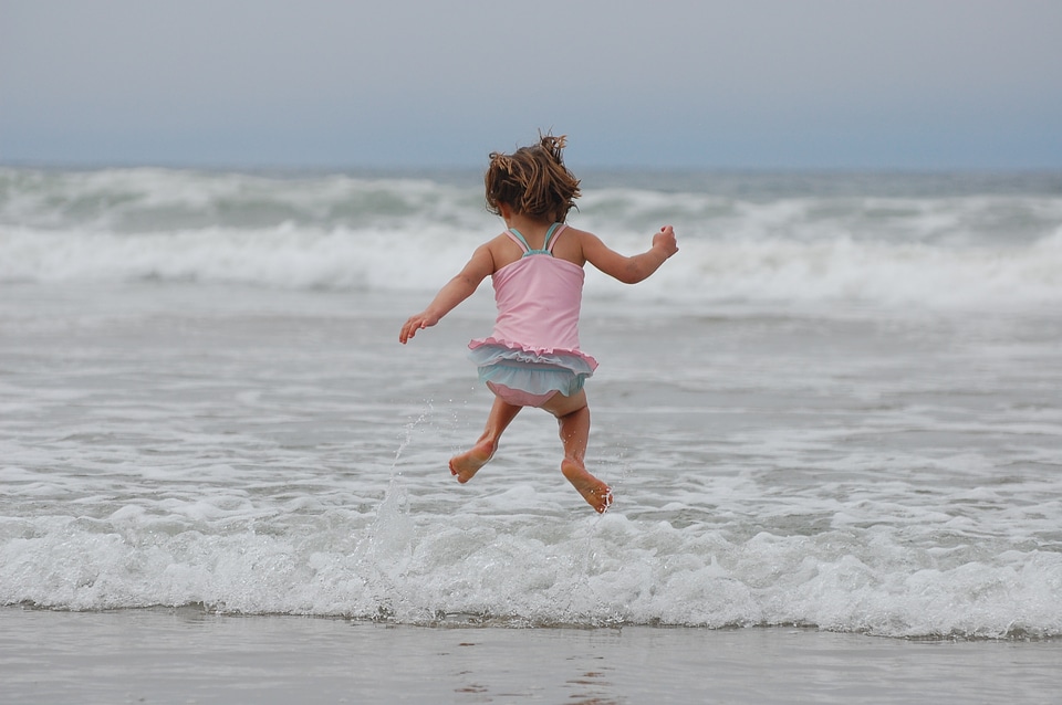 Waves jumping bathing suit